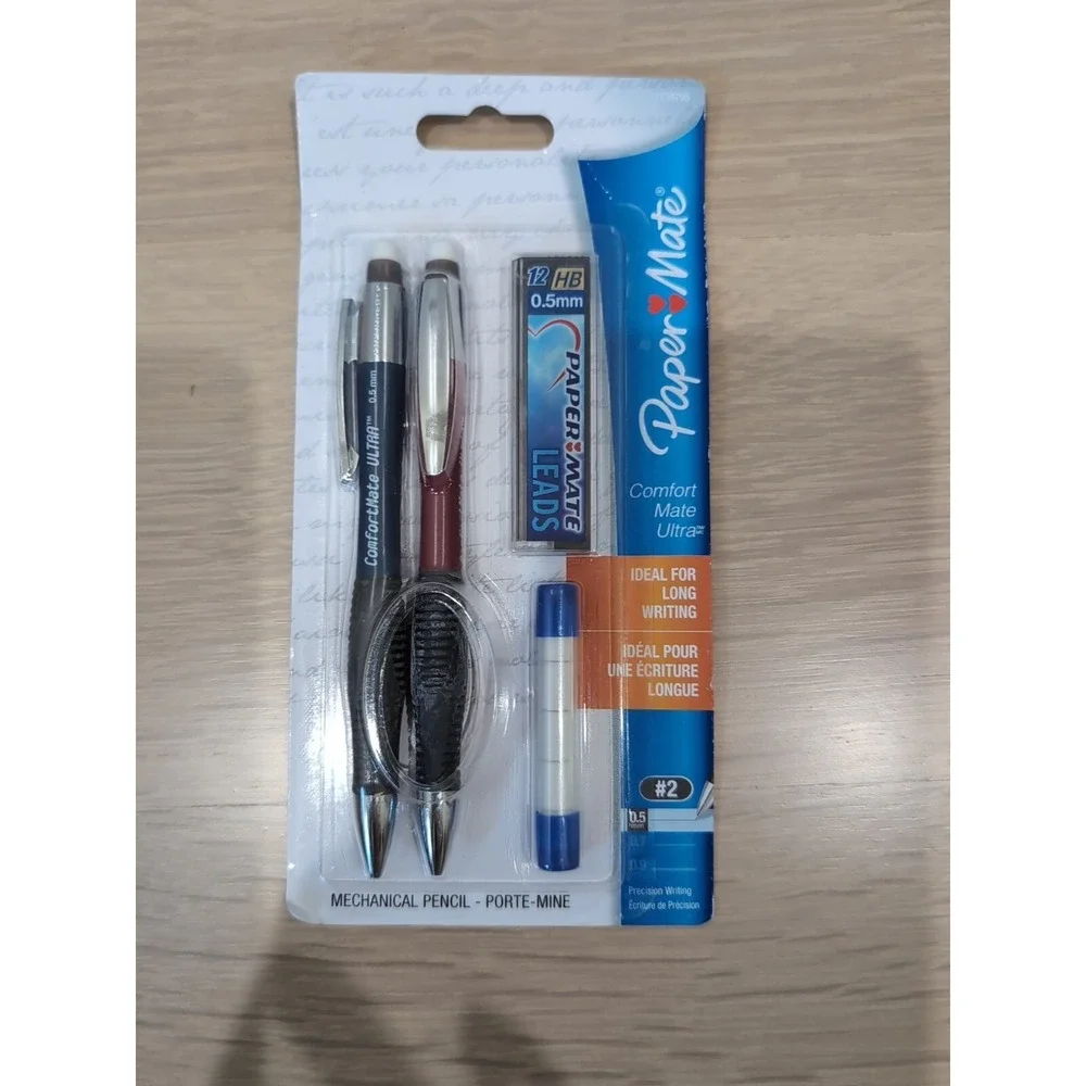 3 Paper Mate Comfortmate Ultra Mechanical 0.5 0.7mm Lead Rubber Grip Pencils Lot